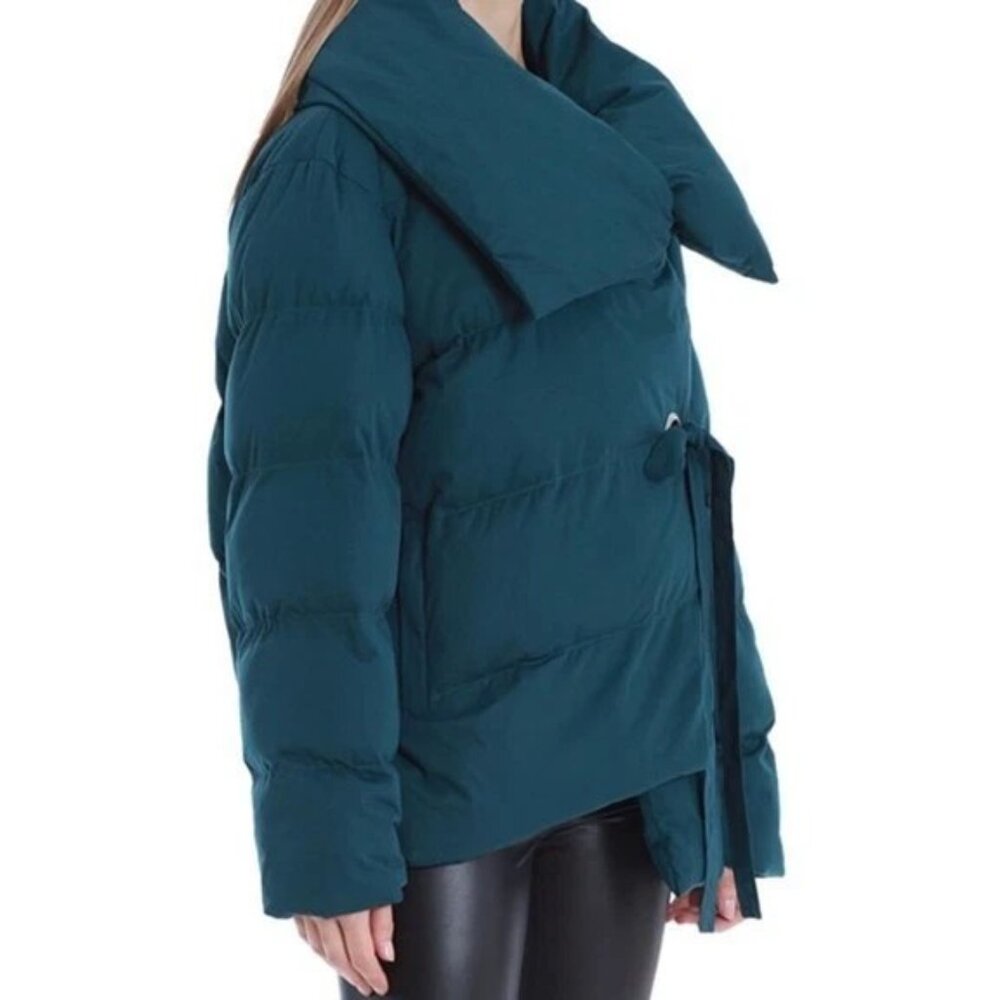 AVEC LES FILLES Teal Green Puffer Wrap Jacket Size XL Women EUC from Macy's - Picture 2 of 7